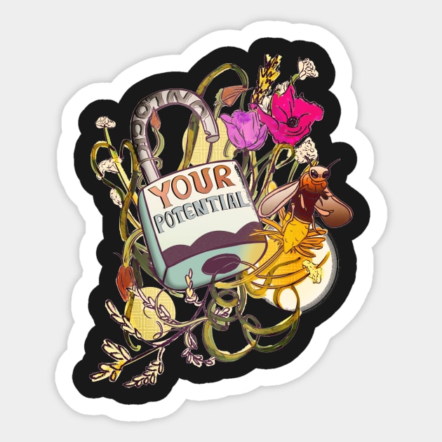 Unlock Your Potential Sticker by minniemorrisart